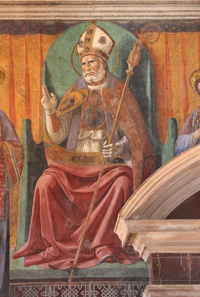 Apoteosi di San Zanobi tra i santi Eugenio e Crescenzione - Veduta della Sala dei Gigli, Palazzo vecchio, Firenze